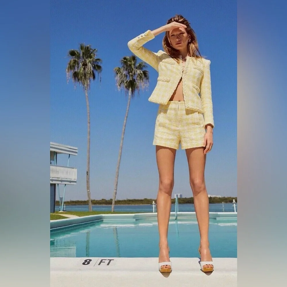 NWT $698 Veronica Beard Bryne Tweed Open-Front Jacket Blazer Jacket - Picture 2 of 15